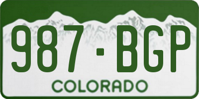 CO license plate 987BGP