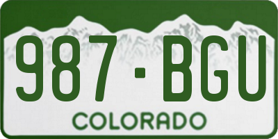 CO license plate 987BGU