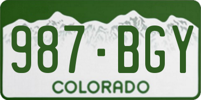 CO license plate 987BGY