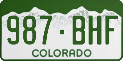 CO license plate 987BHF