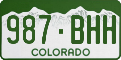 CO license plate 987BHH