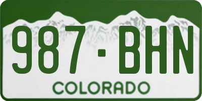 CO license plate 987BHN