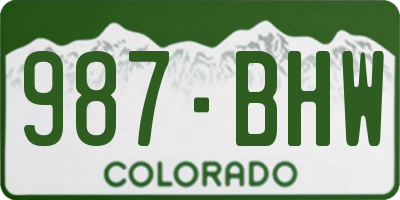 CO license plate 987BHW