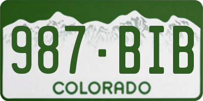 CO license plate 987BIB