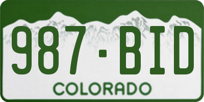 CO license plate 987BID