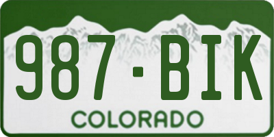 CO license plate 987BIK