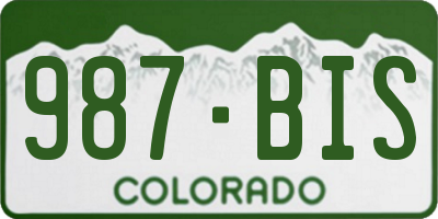 CO license plate 987BIS