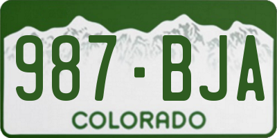 CO license plate 987BJA