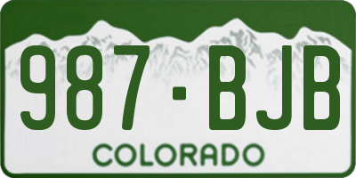 CO license plate 987BJB