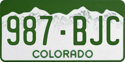 CO license plate 987BJC
