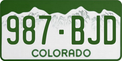 CO license plate 987BJD