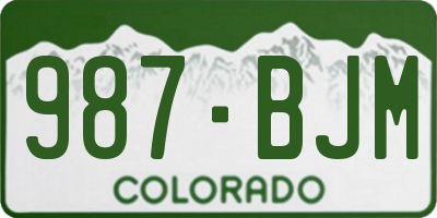 CO license plate 987BJM