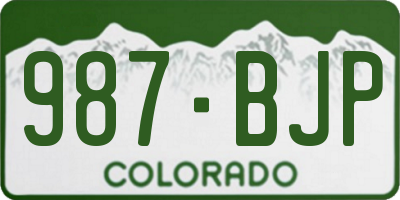 CO license plate 987BJP