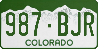 CO license plate 987BJR