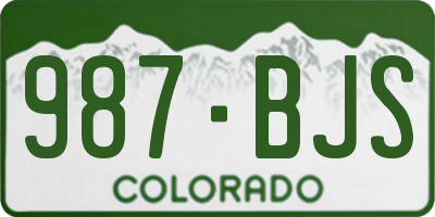CO license plate 987BJS