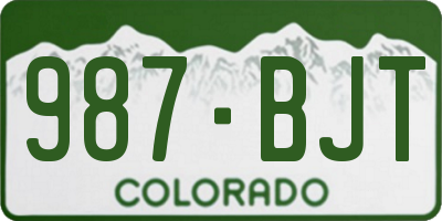CO license plate 987BJT