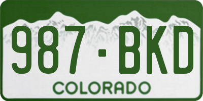 CO license plate 987BKD