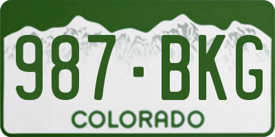 CO license plate 987BKG