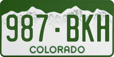 CO license plate 987BKH