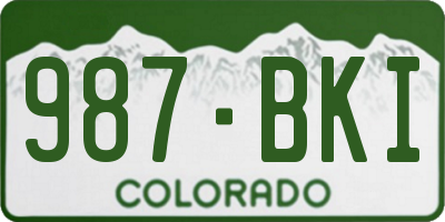 CO license plate 987BKI