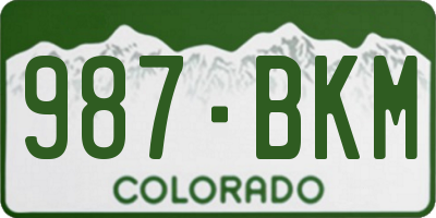 CO license plate 987BKM