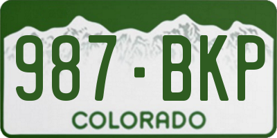 CO license plate 987BKP