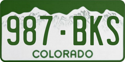 CO license plate 987BKS