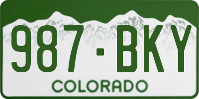 CO license plate 987BKY