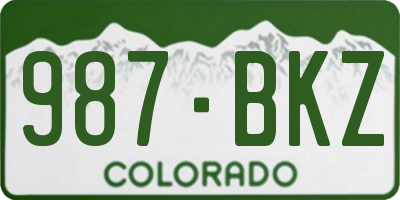 CO license plate 987BKZ