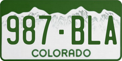 CO license plate 987BLA