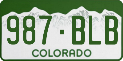 CO license plate 987BLB