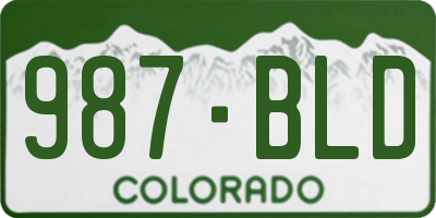 CO license plate 987BLD