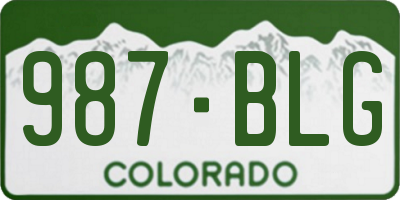 CO license plate 987BLG