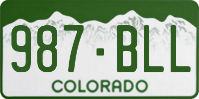 CO license plate 987BLL