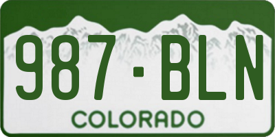 CO license plate 987BLN