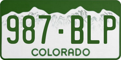 CO license plate 987BLP