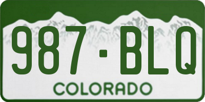 CO license plate 987BLQ