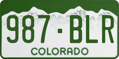 CO license plate 987BLR