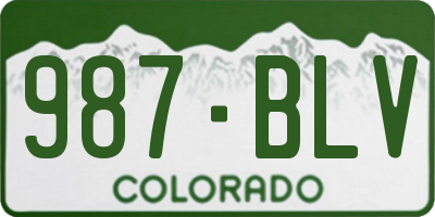 CO license plate 987BLV