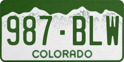 CO license plate 987BLW