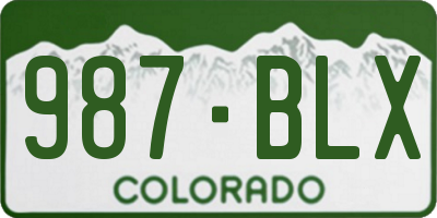 CO license plate 987BLX