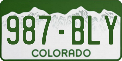 CO license plate 987BLY