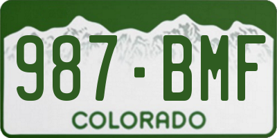 CO license plate 987BMF