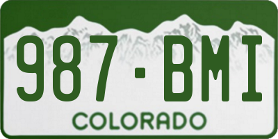 CO license plate 987BMI