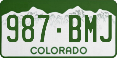 CO license plate 987BMJ