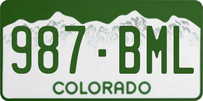 CO license plate 987BML