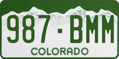 CO license plate 987BMM