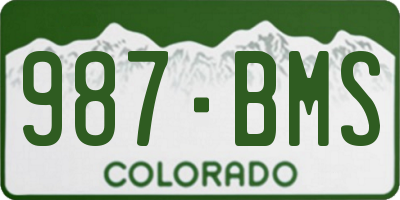 CO license plate 987BMS