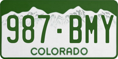 CO license plate 987BMY