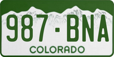 CO license plate 987BNA